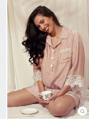 Rya Collection Rosey Sleep Shirt in Rose Size L